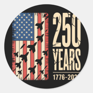 Adesivo 250 Anos Bandeira Americana 250º Aniversário EUA
