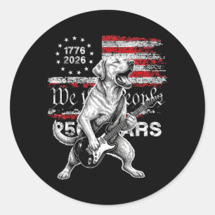 Adesivo 250 Anos Bandeira Labrador Tocando Violão - Engraç