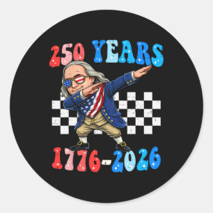 Adesivo 250 Anos Ben Franklin Dabbing 1776-2026 250º Anive