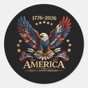 Adesivo 250 Anos de Aniversário Águia Americana 1776-2026