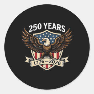 Adesivo 250 Anos de Aniversário Americano 1776-2026 Águia
