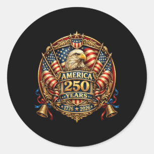 Adesivo 250 Anos de Aniversário Americano 1776-2026 Bandei