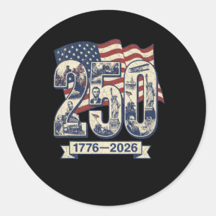 Adesivo 250 Anos de Aniversário Americano 250º Merch 4 de 