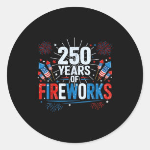Adesivo 250 anos de fogos de artifício 1776-2026 semiquinc