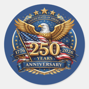 Adesivo 250 Anos de Independência Americana Patriótica 