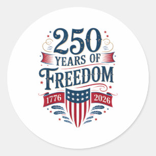 Adesivo 250 Anos de Liberdade 1776 2026 4 de Julho 250º An