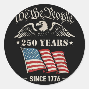 Adesivo 250 Anos de Liberdade 1776 2026 Patriótico Calvo
