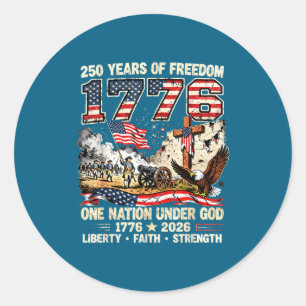 Adesivo 250 anos de liberdade 1776 uma nação sob deus eua