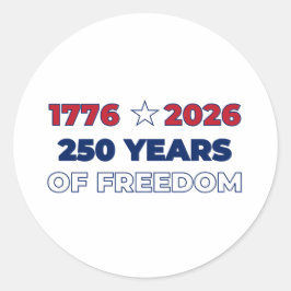 Adesivo 250 Anos de Liberdade América 1776 2026 Patriótico