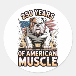 Adesivo 250 Anos de Músculo Americano Bulldog