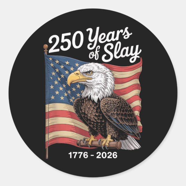 Adesivo 250 Anos De Slay Eagle Eua 250 Anos (Frente)
