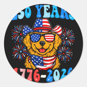 Adesivo 250 Anos Golden Retriever 1776-2026 250º Aniversár