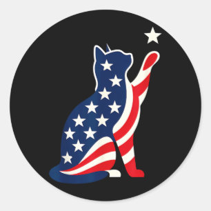 Adesivo 250 Anos Patriótico Americano 4 de Julho Gatos Pat
