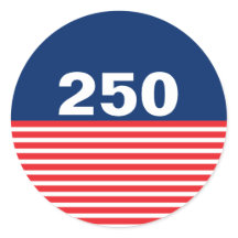 250 Vermelho Branco e Azul Aniversário dos EUA