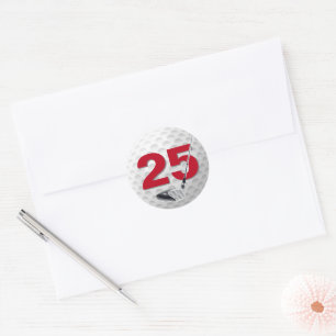 Adesivo 25 Birthday Golf Ball Design