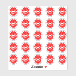 Adesivo 25 Bright Red Lipstick Kiss Mark Sticker