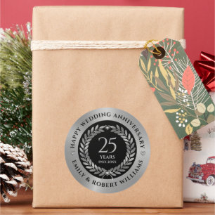 Adesivo 25 casamento, silv laurel Janto wreath