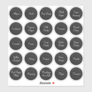 Adesivo 25 Especiarias em Círculos Preto e Branco