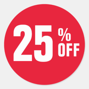 Adesivo 25% Vinte e Cinco% OFF Venda de Desconto Personali