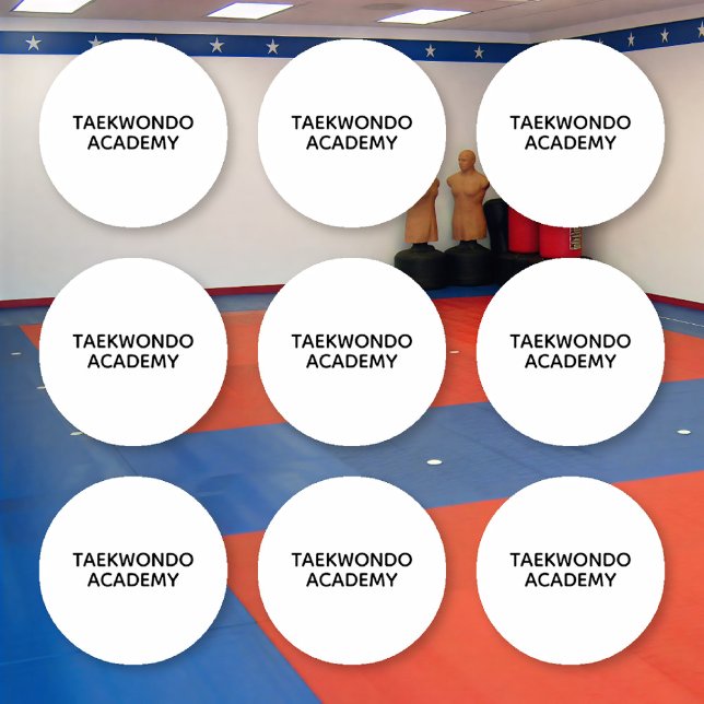 Adesivo 25 White Custom Taekwondo Floor Stickers 2.25" (Criador carregado)