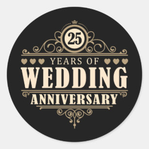 Adesivo 25o Aniversário de casamento