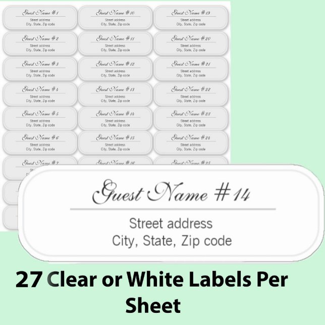 Adesivo 27 Wedding Guest Custom Clear or White Address  (Criador carregado)