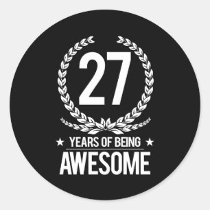 Adesivo 27o Aniversário (27 anos de ser impressionantes)
