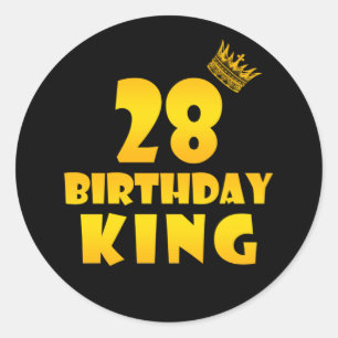 Adesivo 28.º aniversário Presente para o Rei Aniversári