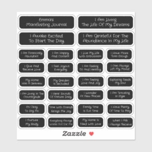 Adesivo 28 Afirmações Modelo para Manifestação Quadrado