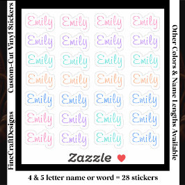 Adesivo 28 Custom Modern 4/5 Letters Name Word Trendy