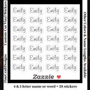 Adesivo 28 Personalizado Moderno 4/5 Letras Nome Palavra P