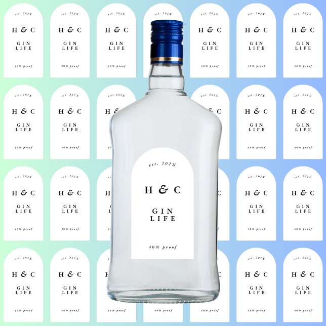 Adesivo 28 x Black White Modern Gin Wine Arch Vinil (Criador carregado)