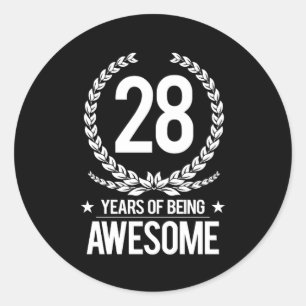 Adesivo 28o Aniversário (28 anos de ser impressionantes)