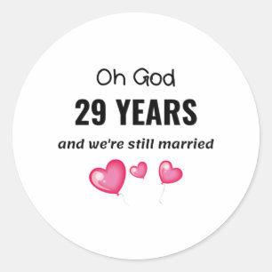Adesivo 29. º aniversário de casamento Presente engraça