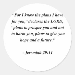 Adesivo 29:11 de JEREMIAH