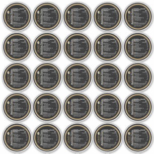 Adesivo 2,5" Fatos Nutricionais de Mel Margarida Negra