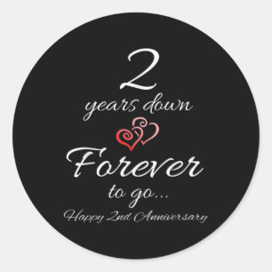 Adesivo 2 Anos Passados Para Sempre a Ir Feliz 2º Aniversá
