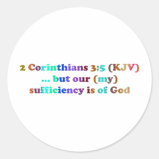 Adesivo 2 Cor 3:5 Corintianos (Frente)