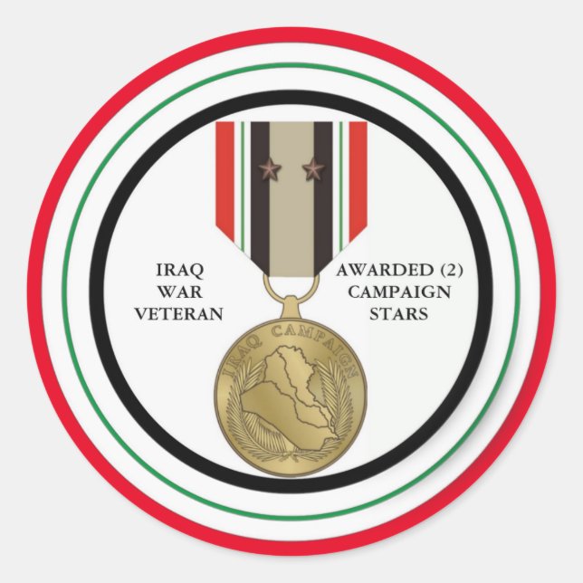 ADESIVO 2 ESTRELAS DE CAMPANHA IRAQUE WAR VETERAN (Frente)