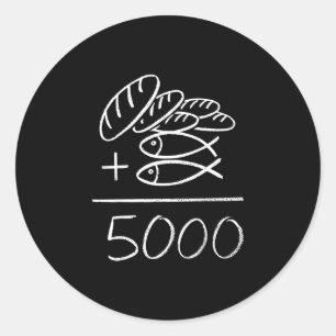 Adesivo 2 peixes 5 pães jesus alimenta os 5000 cristãos