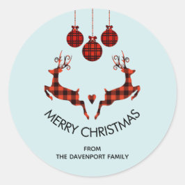 Adesivo 2 Reindeer de Natal Saltando Caçador Russo