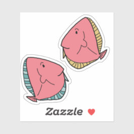 Adesivo 2 Rosa com barbatanas verdes Verde com barbatanas