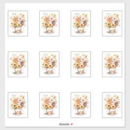 Adesivo 2 Taça de Flores