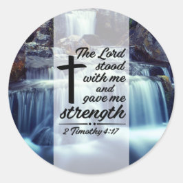 Adesivo 2 Timothy 4:17 O Senhor ficou comigo Bíblia Verse