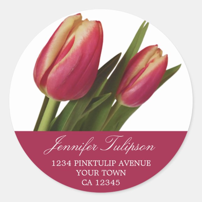 Adesivo 2 Tulipas Rosa e Amarelo (Frente)