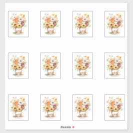 Adesivo 2 Xícara de Flores