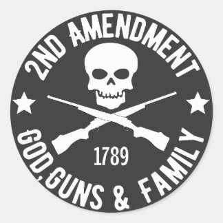 Adesivo 2nd Amendment, God, guns & Family 