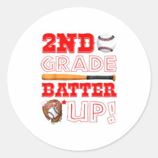 Adesivo 2nd Grade Batter Up Baseball Player Boys Kids Back