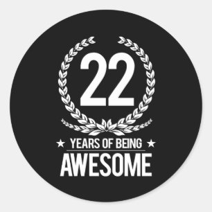 Adesivo 2ò Aniversário (22 anos de ser impressionantes)