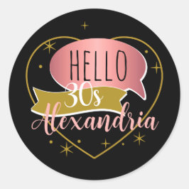 Adesivo 30º aniversário olá 30 coração personalizado